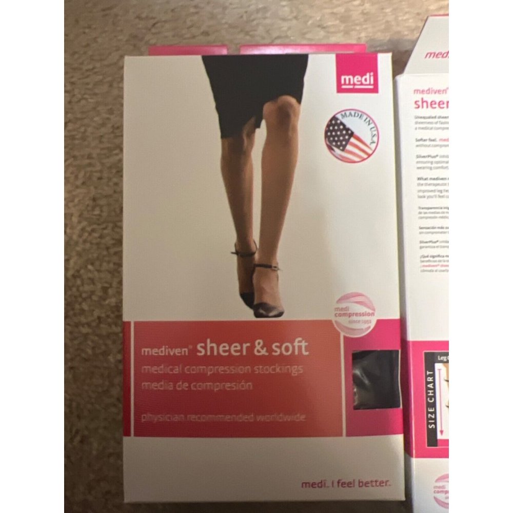 mediven 20-30 thigh high compression stockings hose black nib size 111